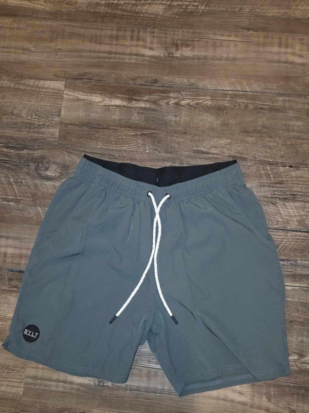 BYLT Basics Slate Green Athletic Drawstring Shorts